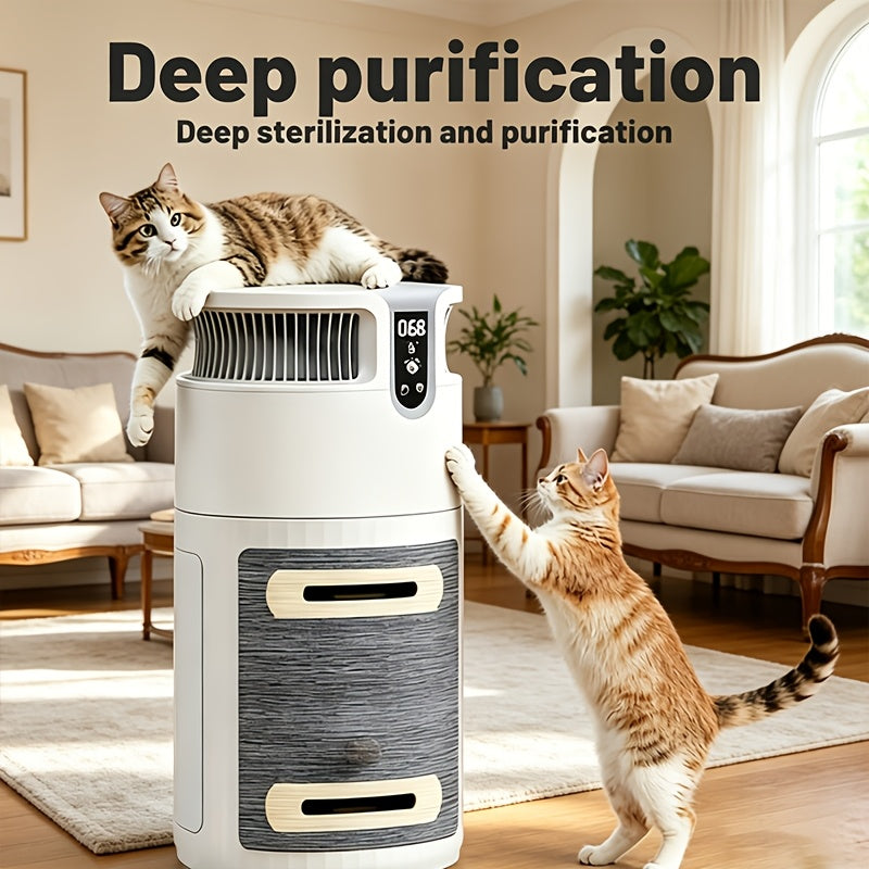 Smart Pet Air Purifier – HEPA Pet Hair & Odor Filter, 2,200 Sq. Ft. Coverage, Quiet 25dB, Cat Scratcher