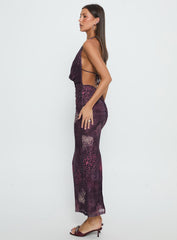 Manaia Cowl Halter Neck Maxi Dress Multi