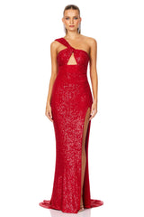Nookie Therese Sequin Gown - Scarlet Red