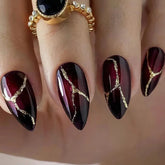 24 PCs Long French Minimalist Gold Nails with 1 Jelly Gel and 1 Nail File 24 PCs Long French Minimalist Gold Nails with 1 Jelly