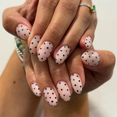 24Pcs Almond French Press on Fake Nails with Pearl Bow Design Wearable Leopard Print Pattern Nail Art Tips Long False Nails Set