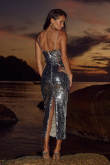 Vesina Midi Dress - Silver