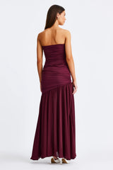 Neve Strapless Maxi Dress - Cranberry