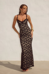 Sarta Lace Maxi Dress - Black