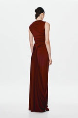 Misha Waterfall Jersey Maxi Skirt - Port