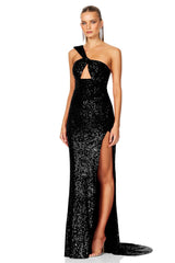 Nookie Therese Sequin Gown - Black