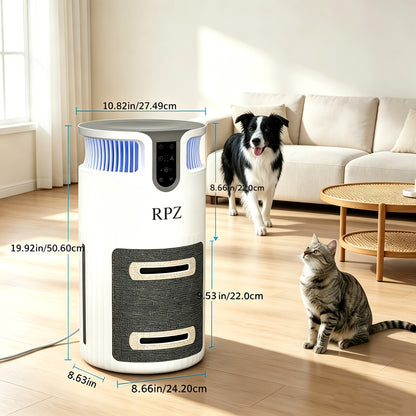 Smart Pet Air Purifier – HEPA Pet Hair & Odor Filter, 2,200 Sq. Ft. Coverage, Quiet 25dB, Cat Scratcher