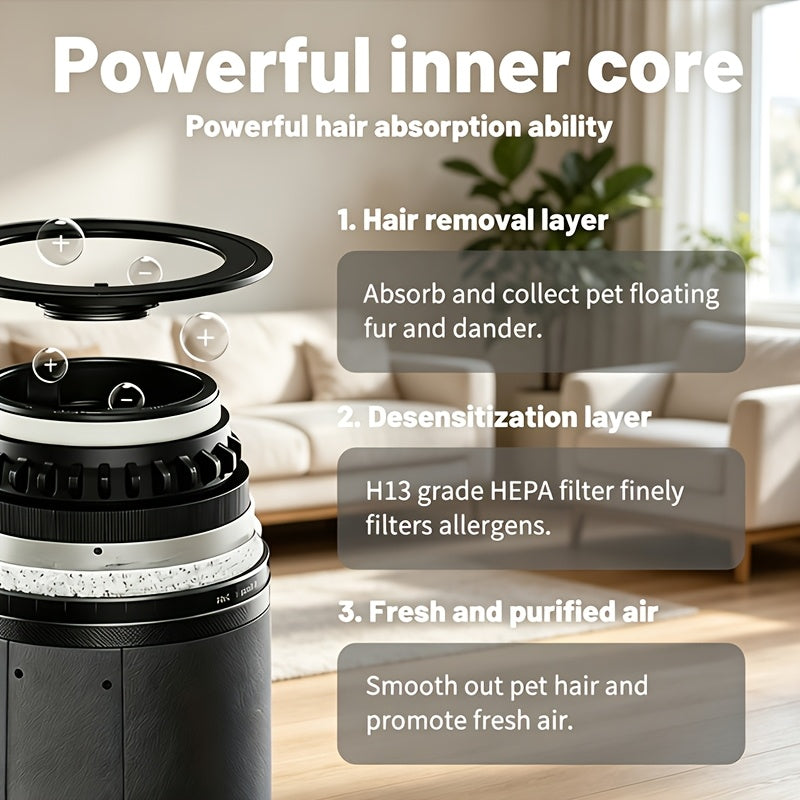 Smart Pet Air Purifier – HEPA Pet Hair & Odor Filter, 2,200 Sq. Ft. Coverage, Quiet 25dB, Cat Scratcher