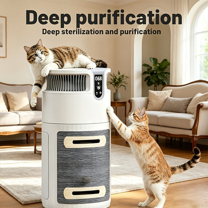 Smart Pet Air Purifier – HEPA Pet Hair & Odor Filter, 2,200 Sq. Ft. Coverage, Quiet 25dB, Cat Scratcher