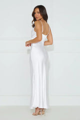 Nobody But You Satin Maxi Dress White
