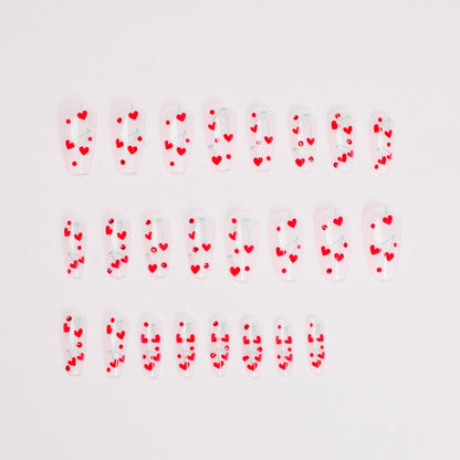 24Pcs Fashion Wearable Nail Art Butterfly Design Detachable Nude Color Coffin Fake Nails with Glue Full Cover Press on Nails