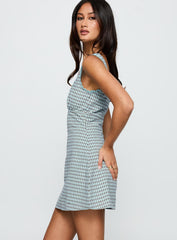 Dasha Mini Dress Blue / Brown Check