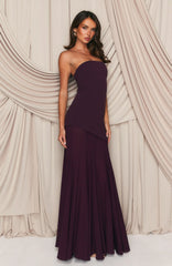 Sending My Best Strapless Maxi Dress Burgundy