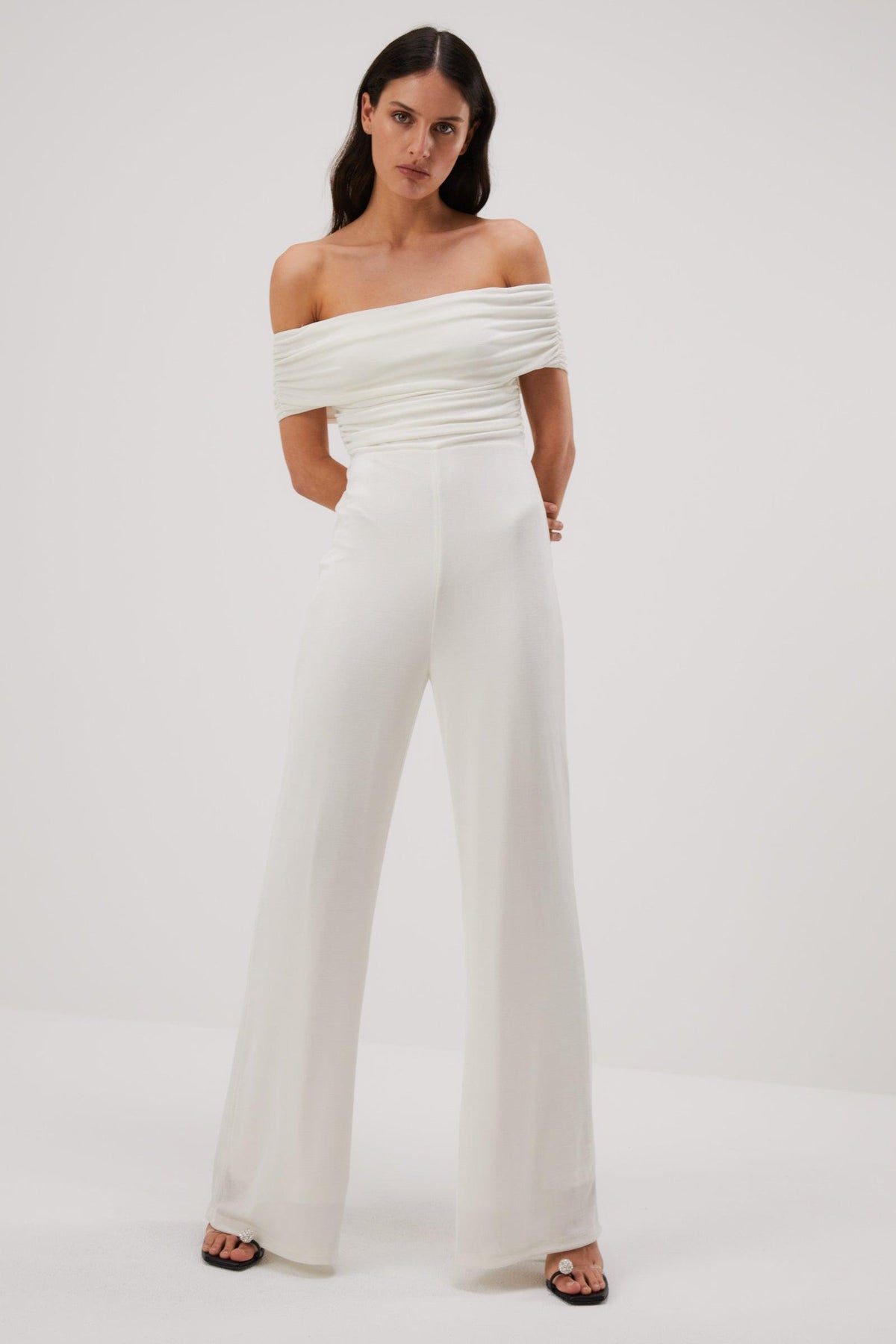 Misha Deacon Slinky Jersey Jumpsuit - Ivory